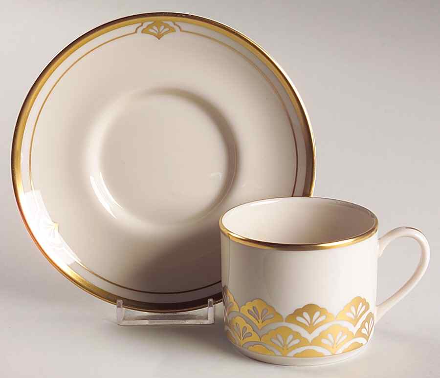 Ensemble Gold Flat Cup & Saucer Set by Pickard-1