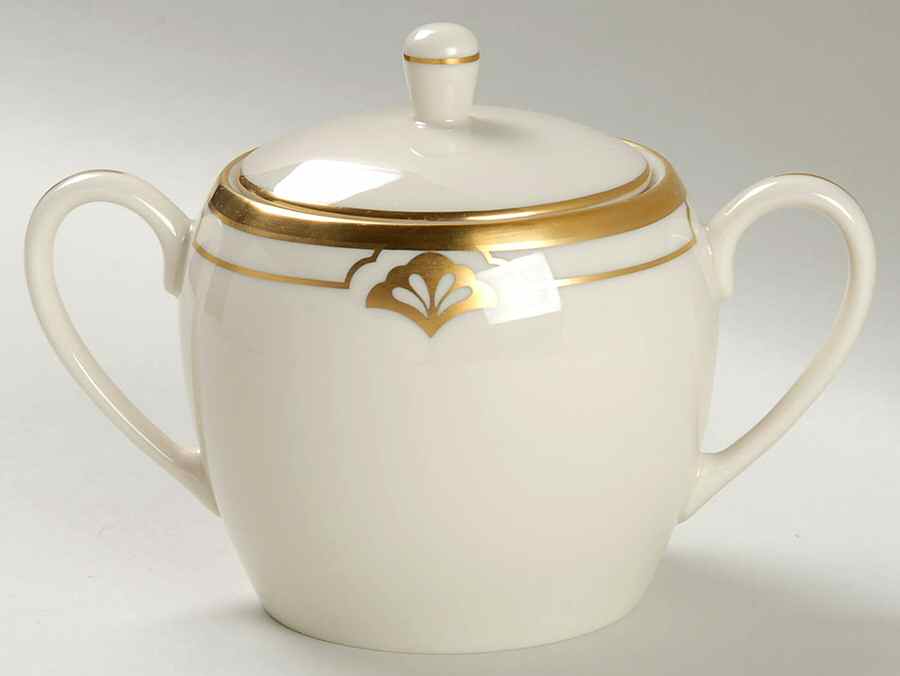 Ensemble Gold Sugar Bowl & Lid by Pickard-1