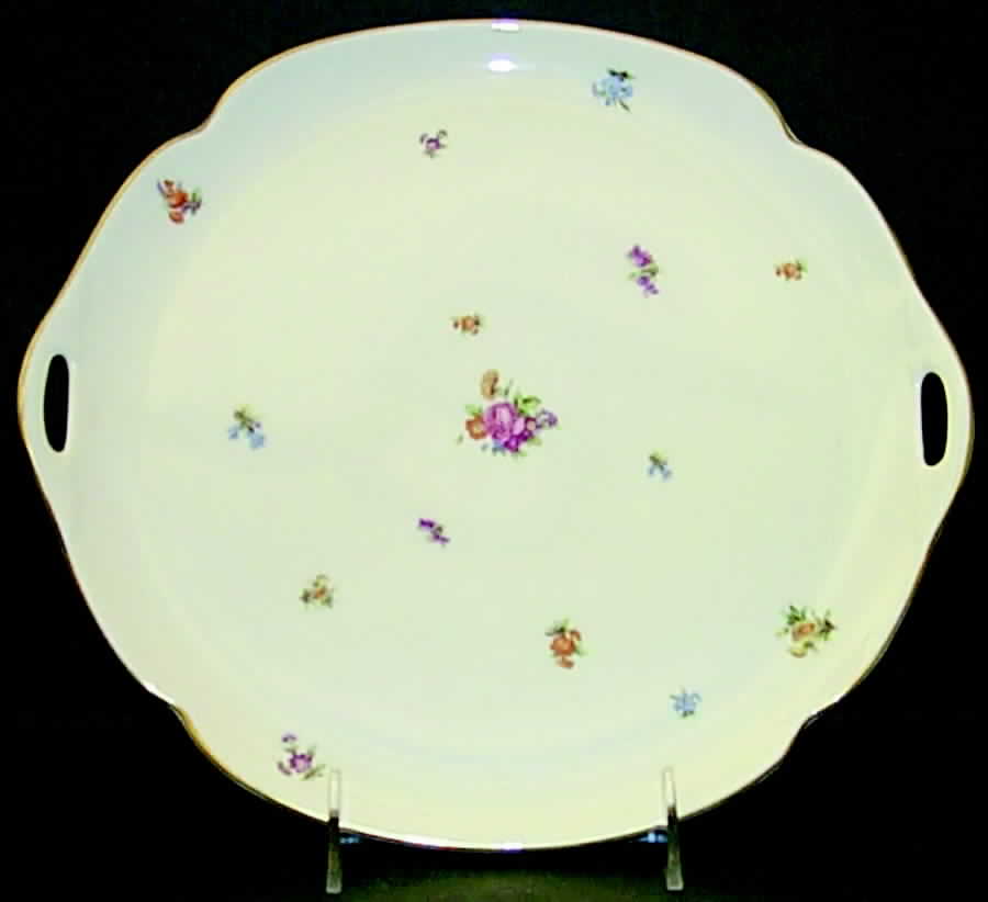 Floral Chintz Handled Cake Plate by Pickard-1