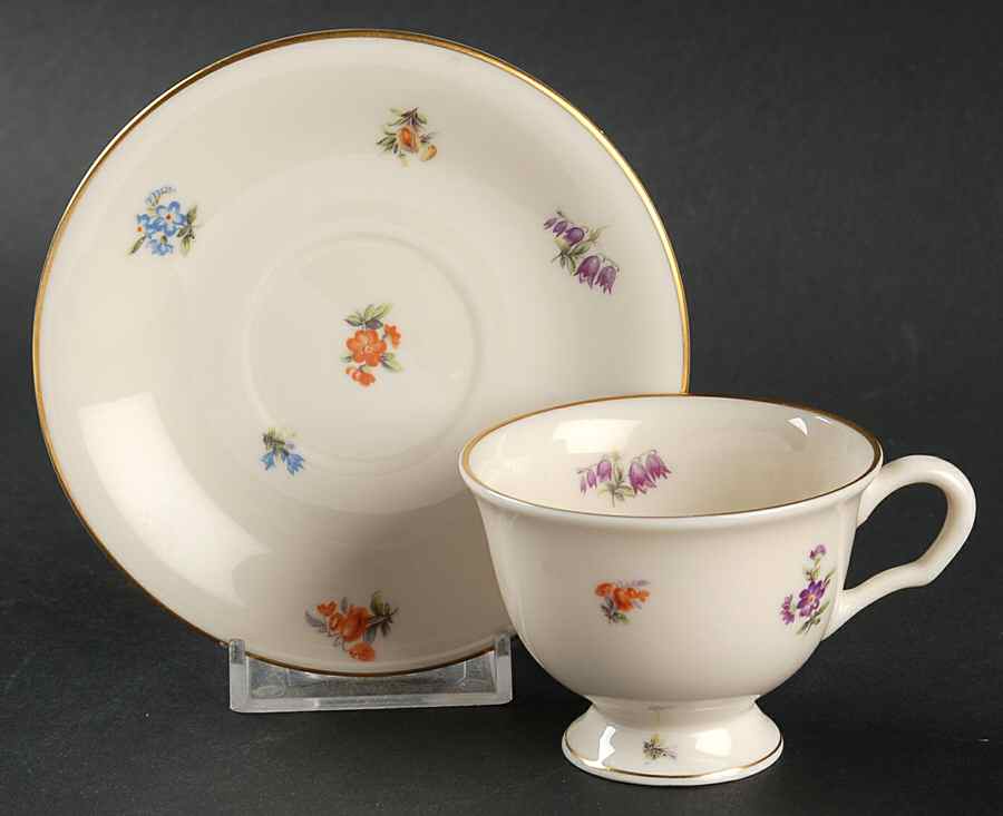 Floral Chintz Footed Demitasse Cup & Saucer Set by Pickard-1