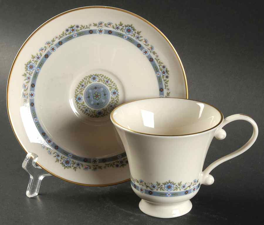 Fleurette Footed Cup & Saucer Set by Pickard-1