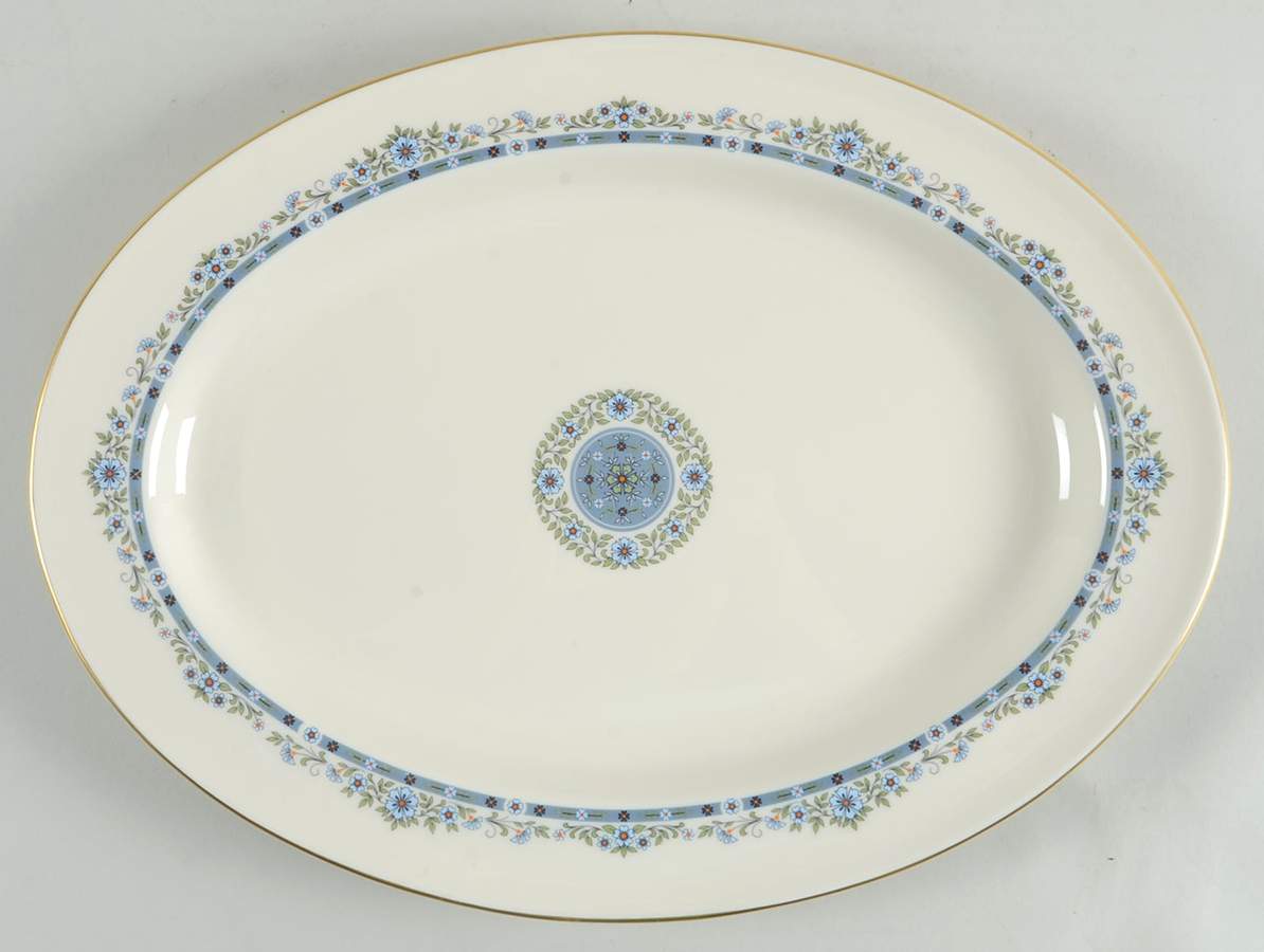 Fleurette 14" Oval Serving Platter by Pickard-1
