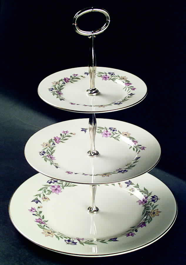 Garland 13 7/8"-14 1/4" 3-Tiered Serving Tray(DP,SP,BB) HC by Pickard-1