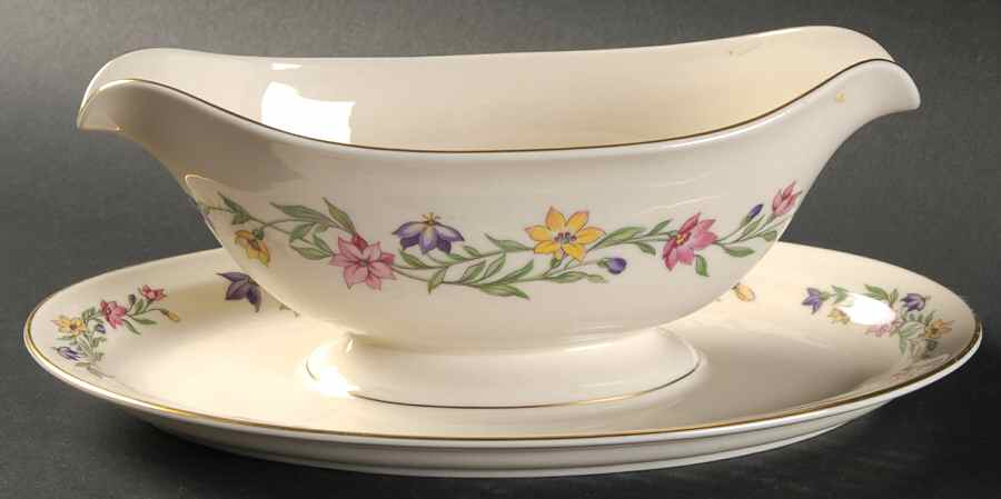 Garland Gravy Boat with Attached Underplate by Pickard-1