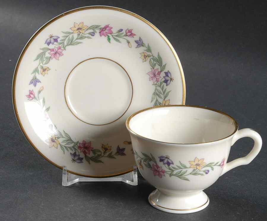 Garland Footed Demitasse Cup & Saucer Set by Pickard-1