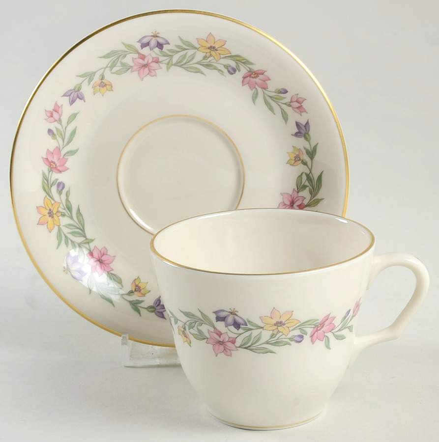 Garland Flat Cup & Saucer Set by Pickard-1