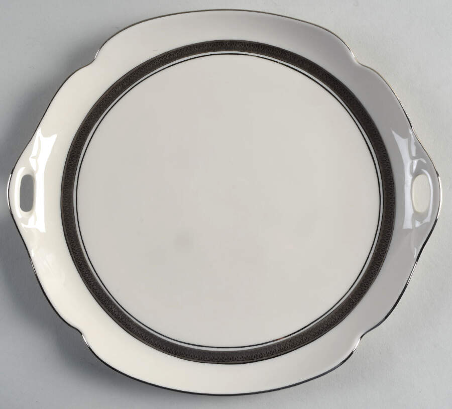 Geneva (Ivory Background) Handled Cake Plate by Pickard-1