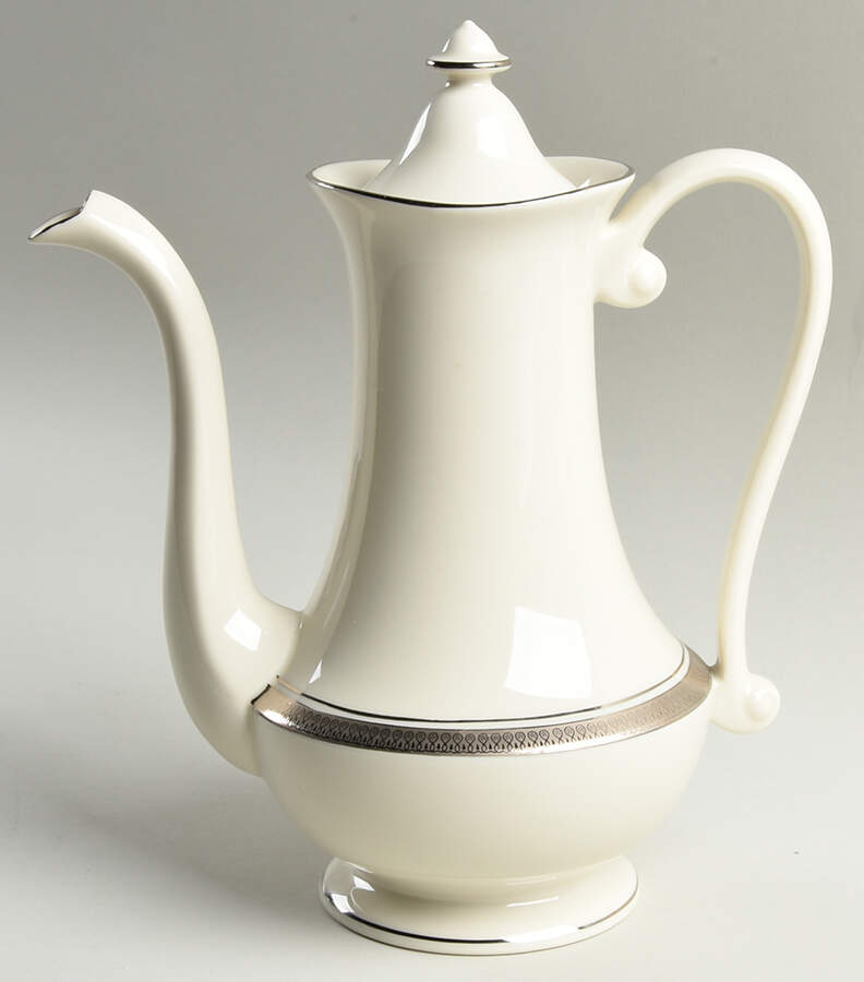 Geneva (Ivory Background) Tea/Coffee Pot & Lid by Pickard-1