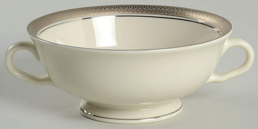 Geneva (Ivory Background) Footed Cream Soup Bowl by Pickard-1