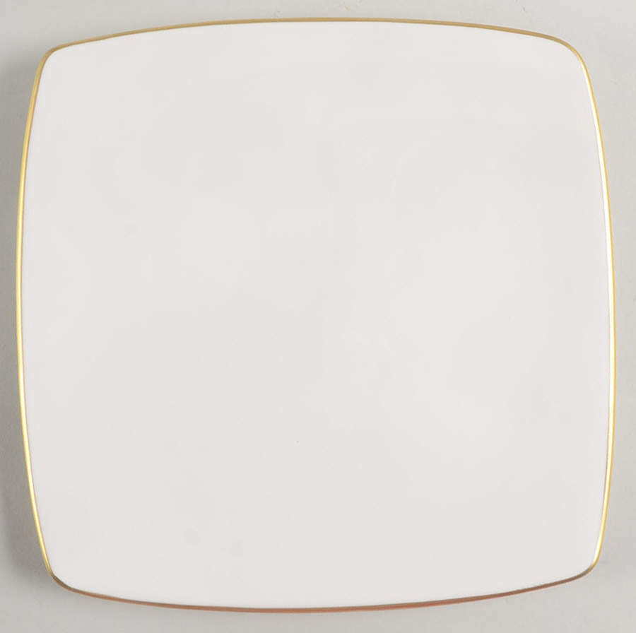 Gold Bracelet (Ivory Background) Square Salad Plate by Pickard-1