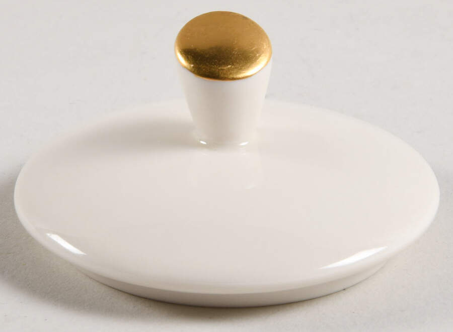 Gold Bracelet (Ivory Background) Lid for Sugar Bowl by Pickard-1