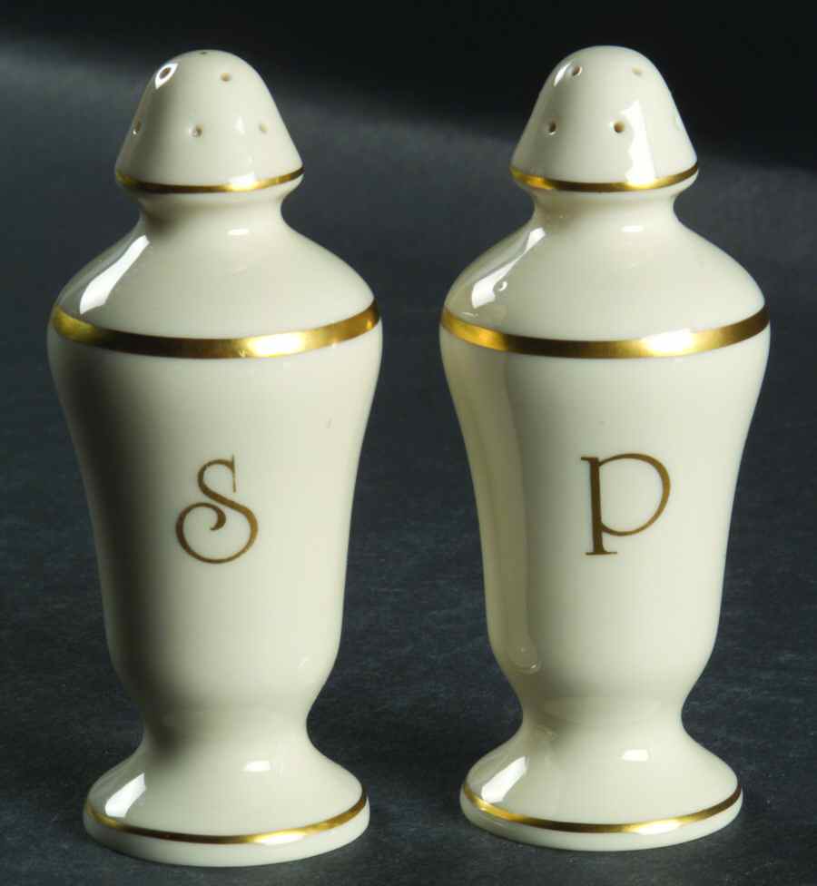 Gold Bracelet (Ivory Background) Salt & Pepper Set by Pickard-1