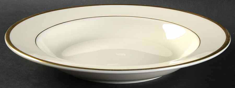 Gold Bracelet (Ivory Background) Large Rim Soup Bowl by Pickard-1