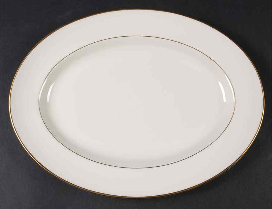 Gold Horizon 12" Oval Serving Platter by Pickard-1