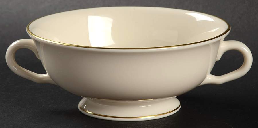 Gold Horizon Footed Cream Soup Bowl by Pickard-1