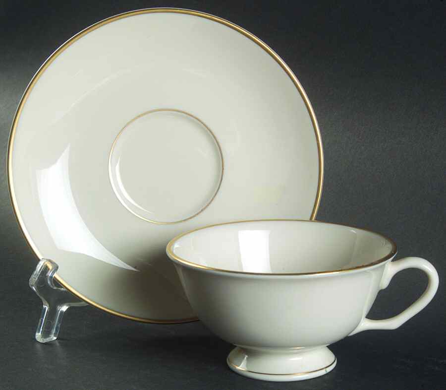 Gold Juliet Footed Cup & Saucer Set by Pickard-1