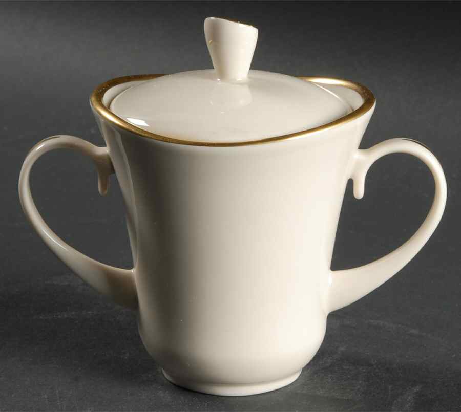 Gold Juliet Sugar Bowl & Lid by Pickard-1
