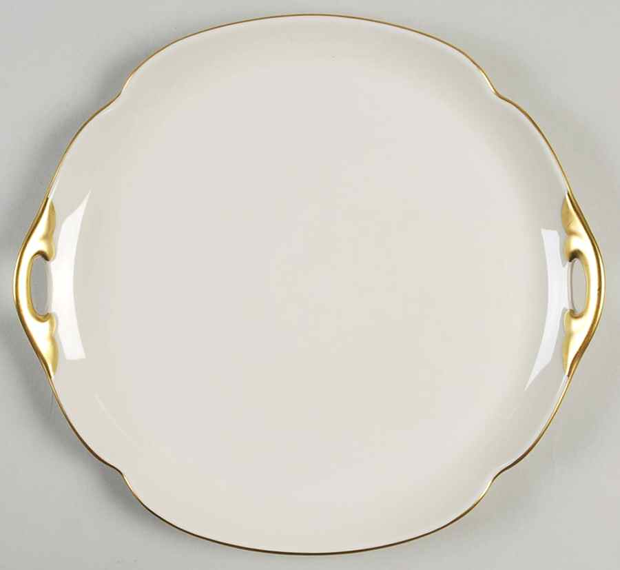 Gold Juliet Handled Cake Plate by Pickard-1