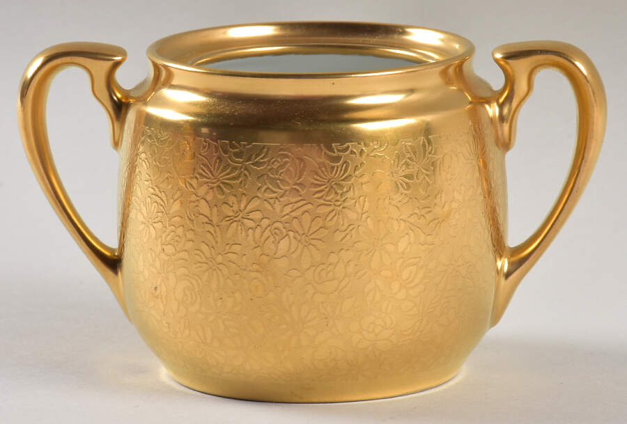 Gold Sugar Bowl No Lid by Pickard-1