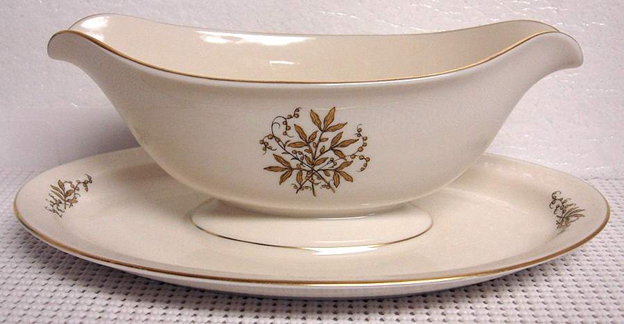 Golden Magic Gravy Boat with Attached Underplate by Pickard-1