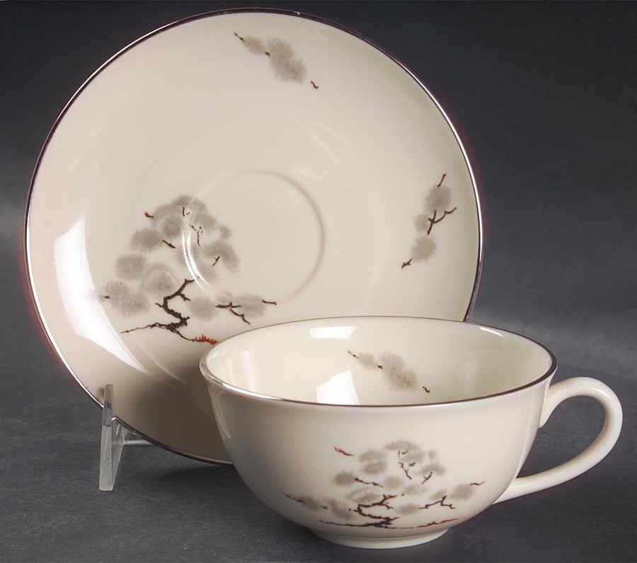 Hemlock Flat Cup & Saucer Set by Pickard-1