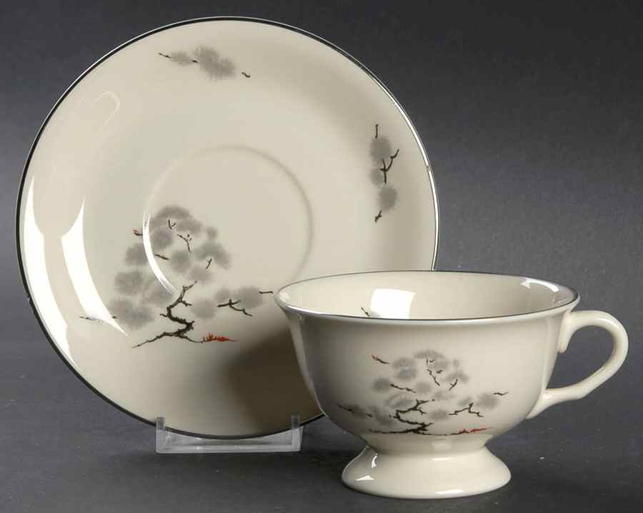 Hemlock Footed Cup & Saucer Set by Pickard-1