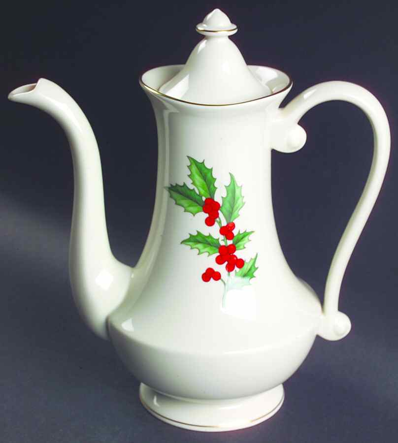 Holly Coffee Pot & Lid by Pickard-1