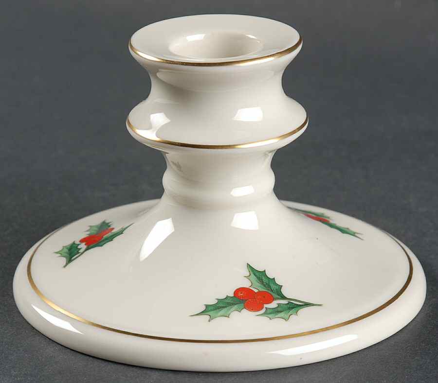 Holly Single Light Candlestick by Pickard-1