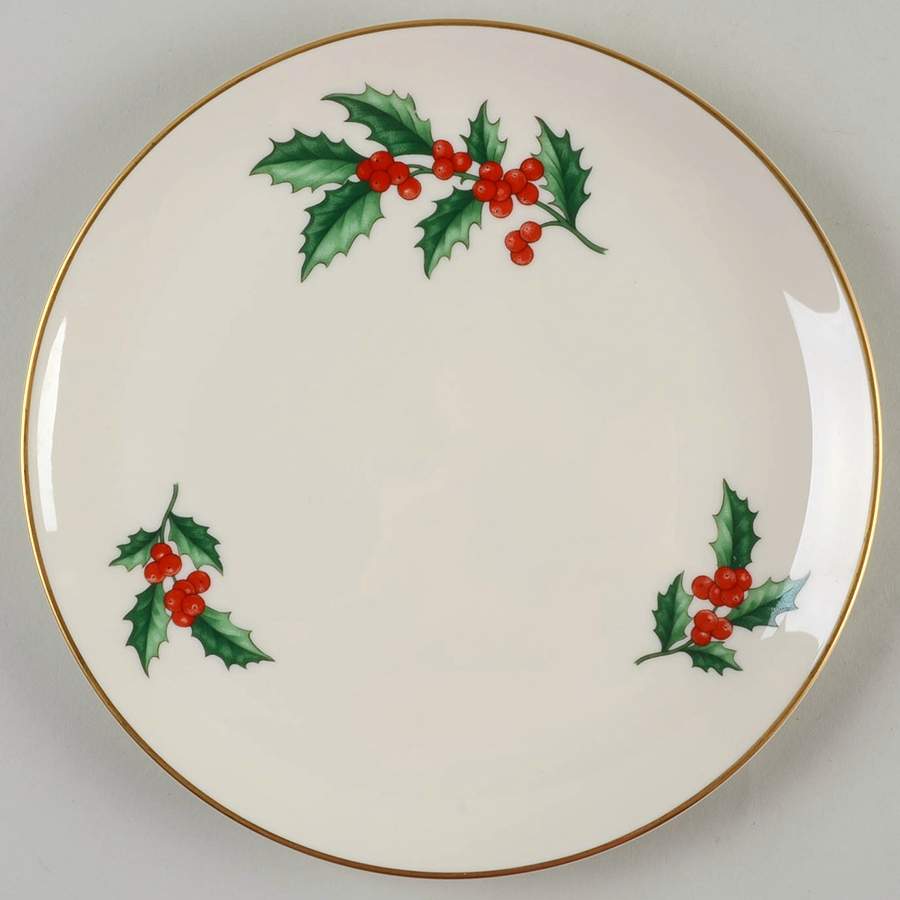 Holly Salad Plate by Pickard-1