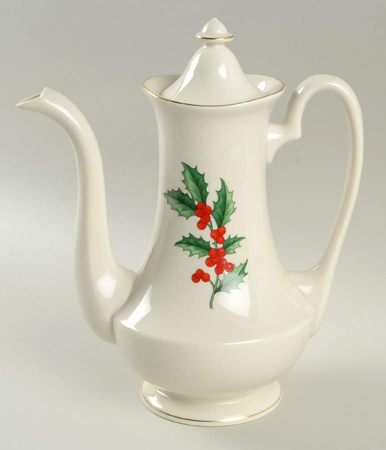 Holly Coffee Pot & Lid by Pickard-1