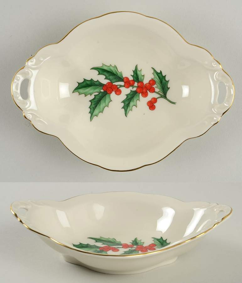 Holly Handled Candy Dish by Pickard-1