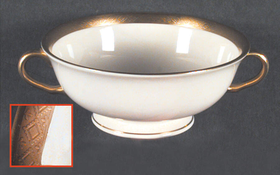Jefferson Footed Cream Soup Bowl by Pickard-1