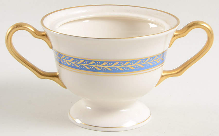 Josephine Blue Sugar Bowl No Lid by Pickard-1