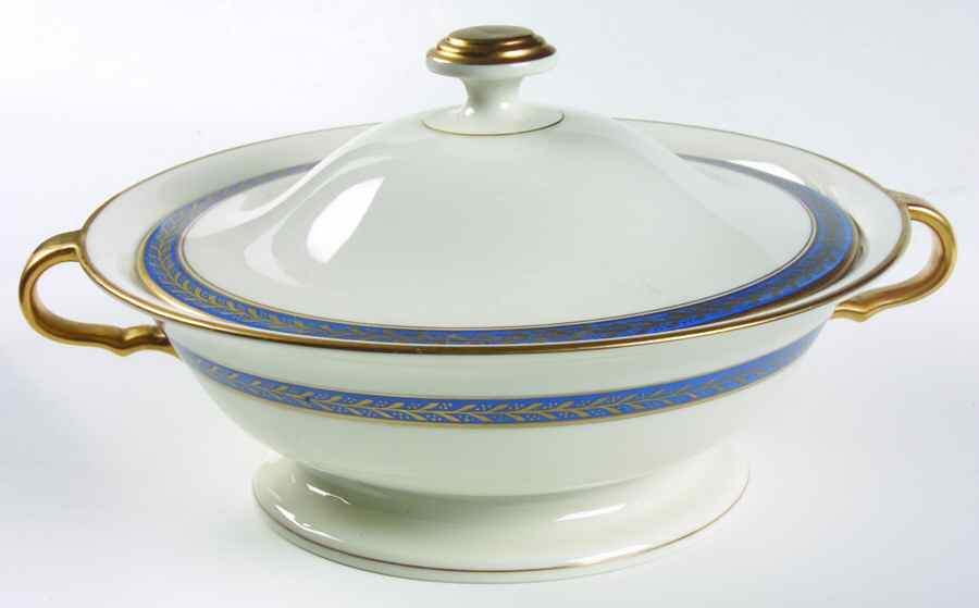 Josephine Blue Round Covered Vegetable by Pickard-1