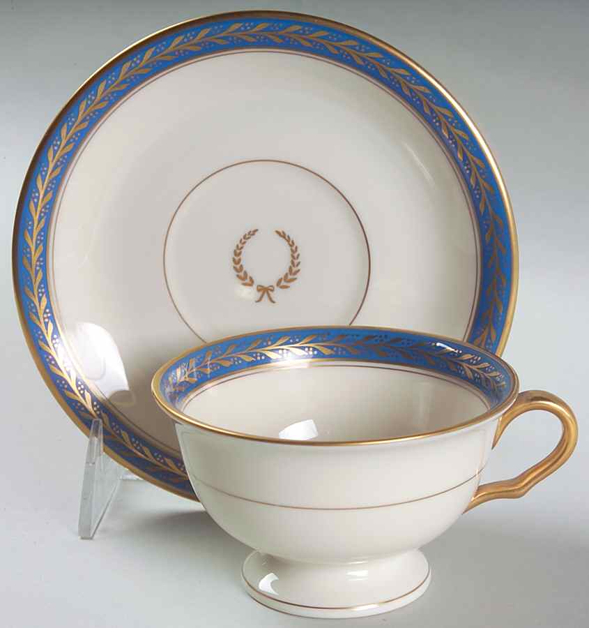 Josephine Blue Footed Cup & Saucer Set by Pickard-1