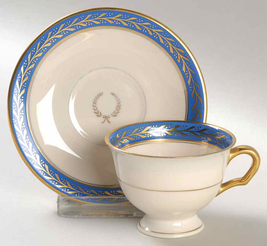 Josephine Blue Footed Demitasse Cup & Saucer Set by Pickard-1