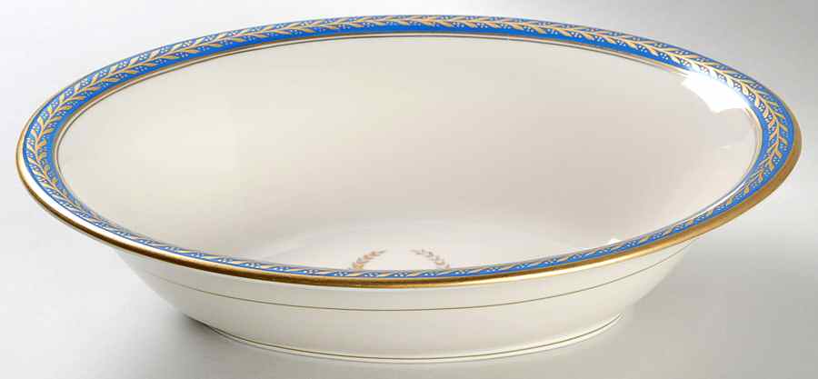 Josephine Blue 9" Oval Vegetable Bowl by Pickard-1