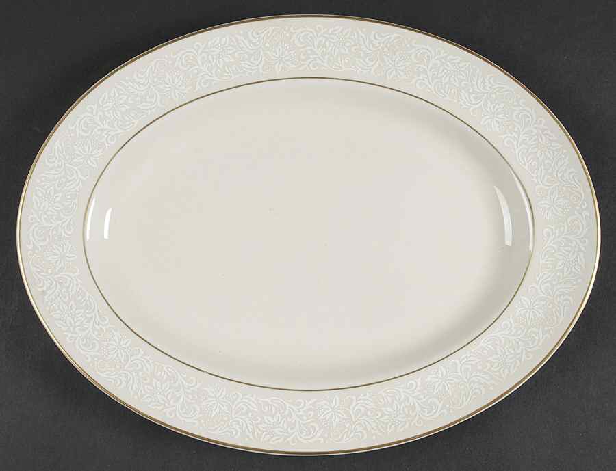Lace 12" Oval Serving Platter by Pickard-1