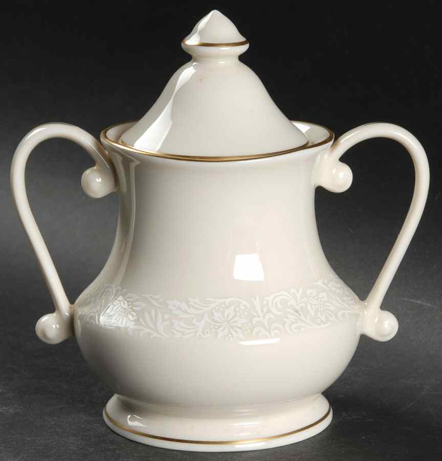 Lace Sugar Bowl & Lid by Pickard-1
