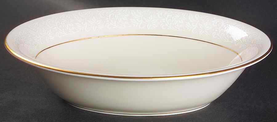 Lace 9" Oval Vegetable Bowl by Pickard-1