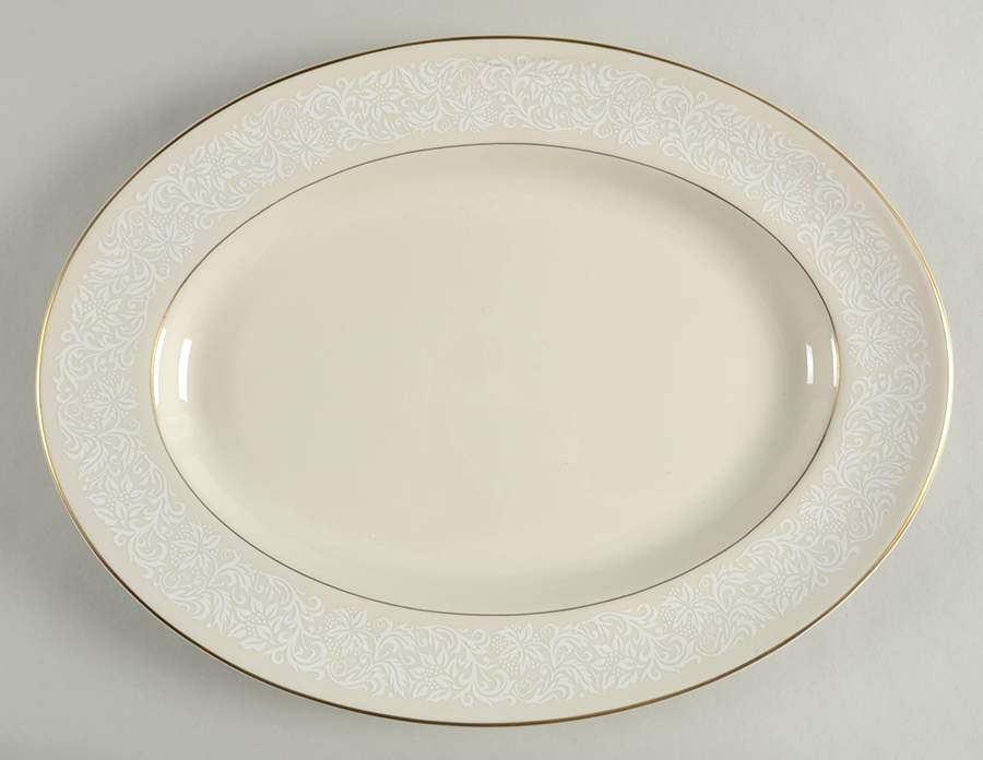 Lace 15" Oval Serving Platter by Pickard-1