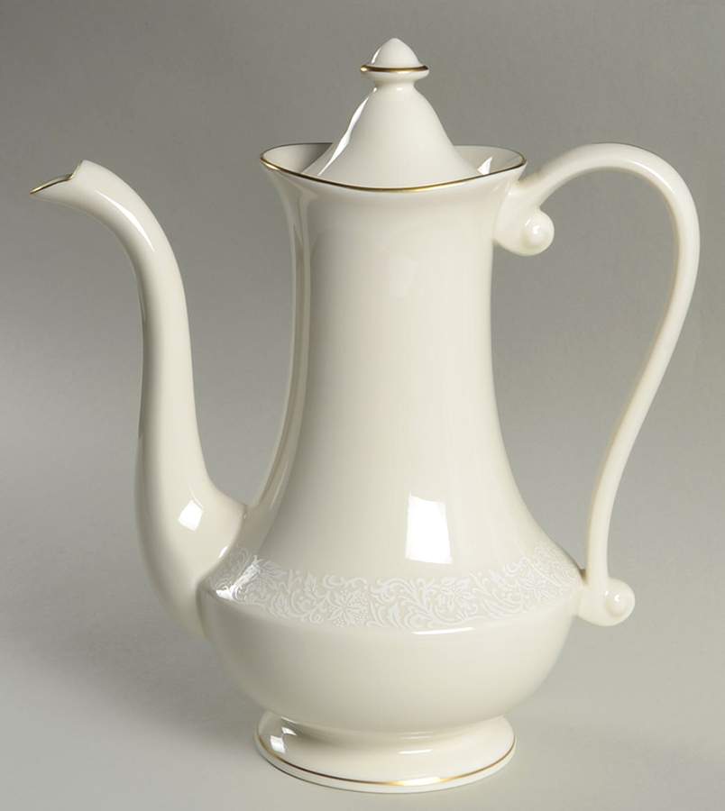 Lace Tea/Coffee Pot & Lid by Pickard-1