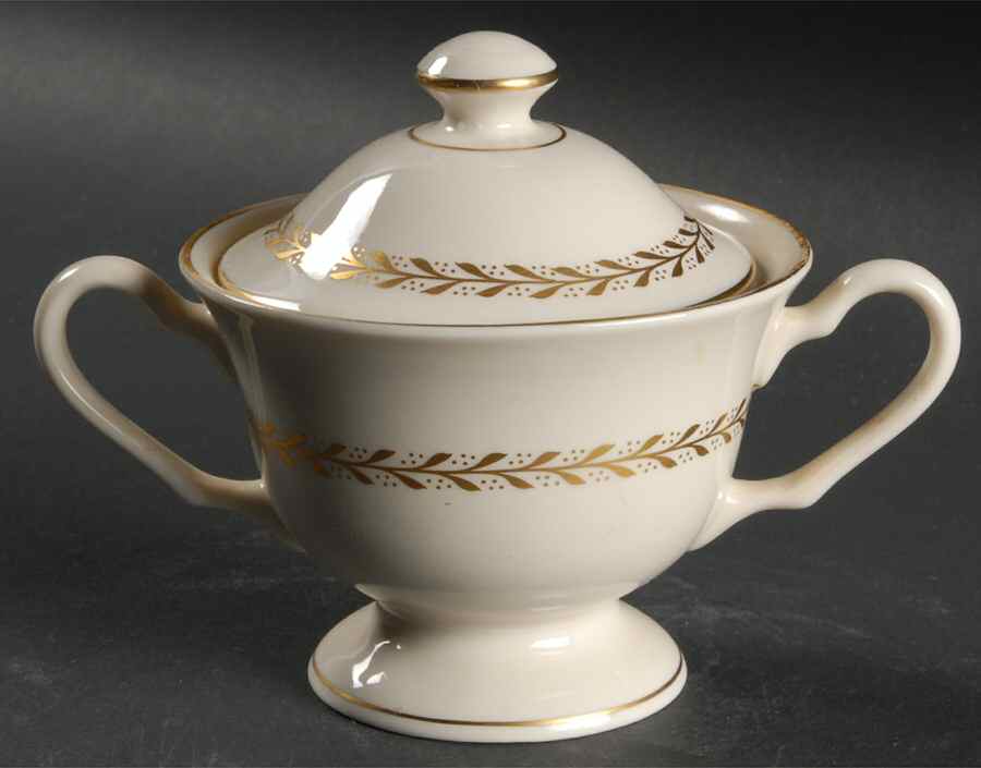 Laurel Sugar Bowl & Lid by Pickard-1