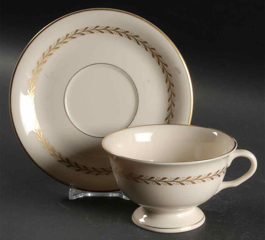 Laurel Footed Cup & Saucer Set by Pickard-1