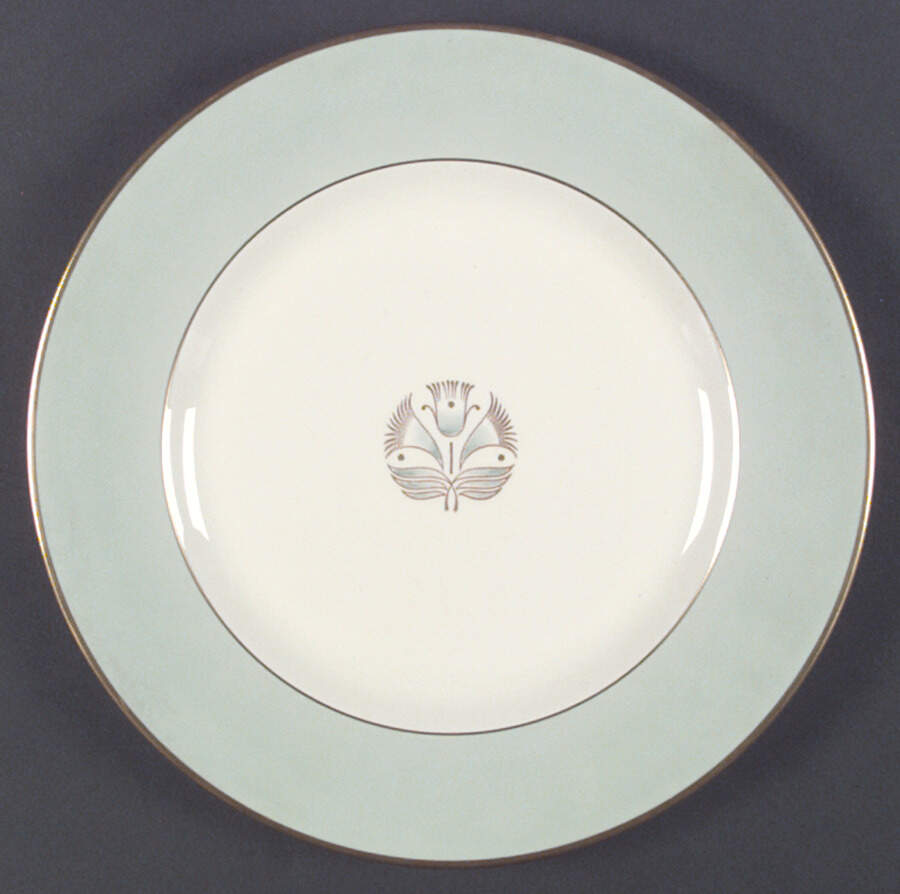 Malvern (Green&Gold Flower) Dinner Plate by Pickard-1