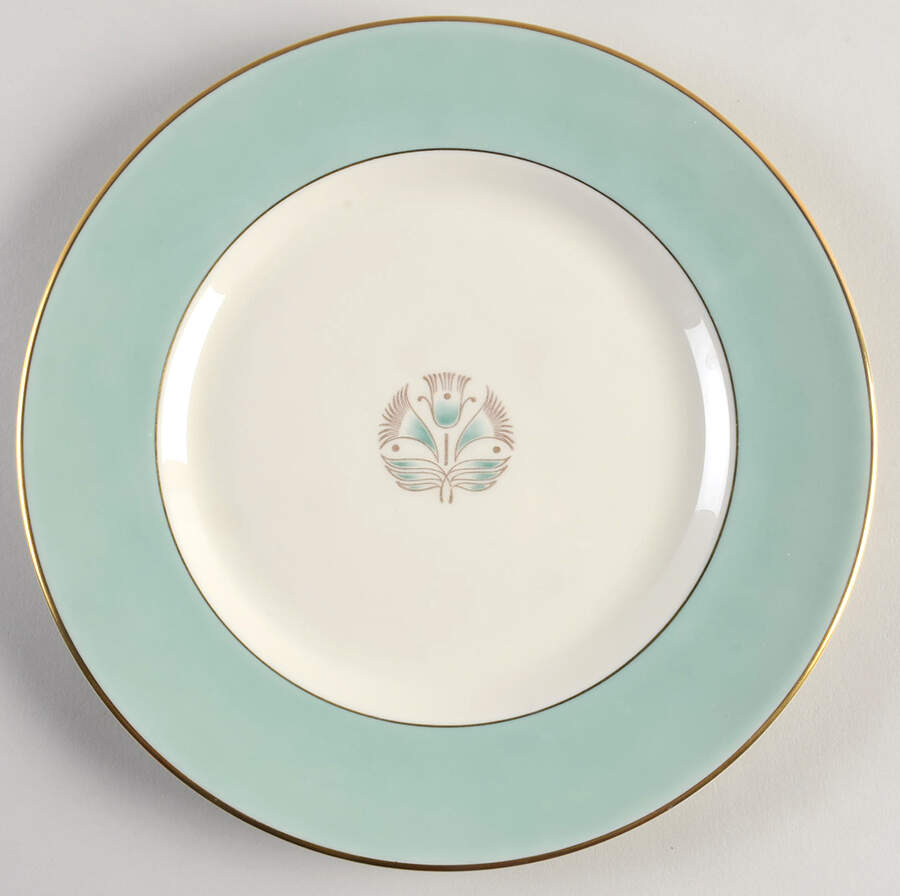 Malvern (Green&Gold Flower) Dinner Plate by Pickard-1
