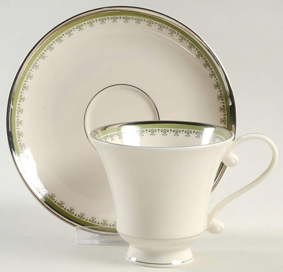 Marquis Footed Cup & Saucer Set by Pickard-1