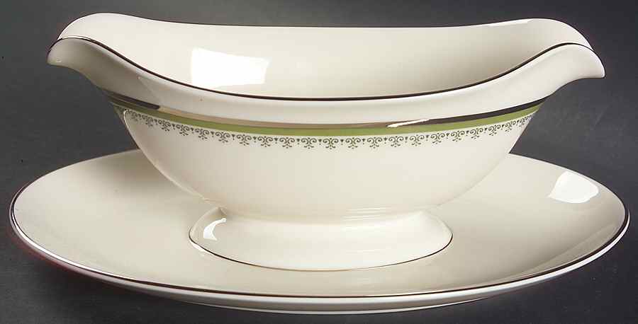 Marquis Gravy Boat with Attached Underplate by Pickard-1