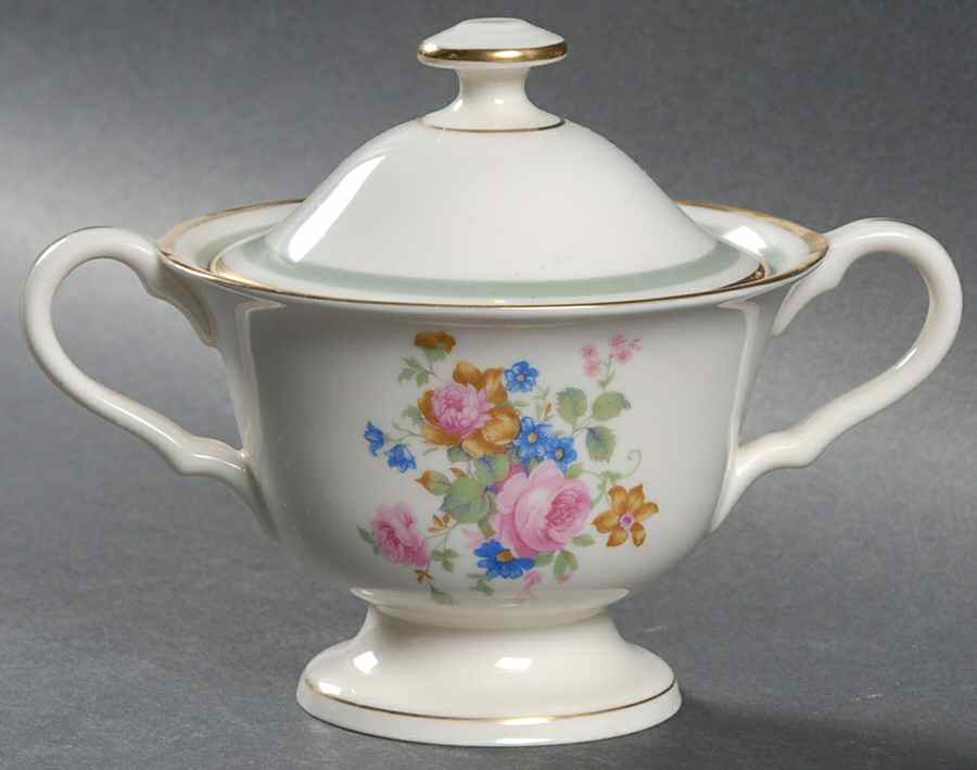 Marguerite Sugar Bowl & Lid by Pickard-1