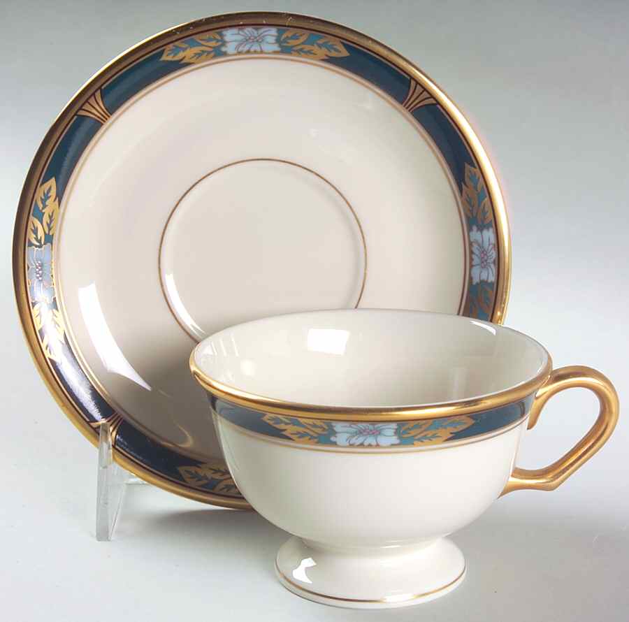 Martinique Footed Cup & Saucer Set by Pickard-1